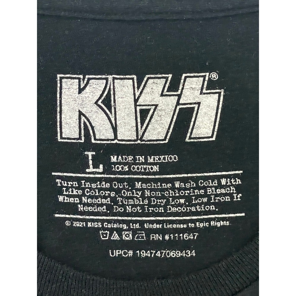 Kiss World Tour 1977 Black T-Shirt Large Band Concert Tee - Picture 3 of 3